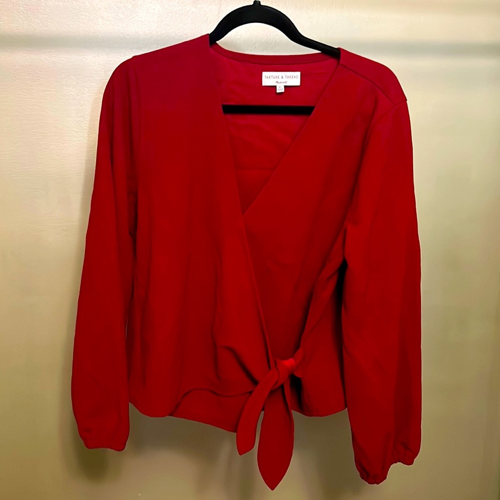 Texture & Thread red wrap jacket